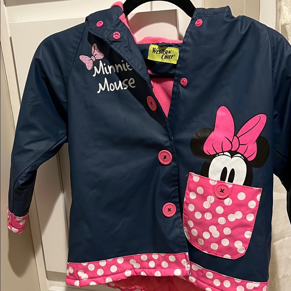 Western Chief Minnie Mouse Kids Robe - Navy and Pink